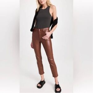 Mother Dazzler Ankle Faux Leather Pants 27